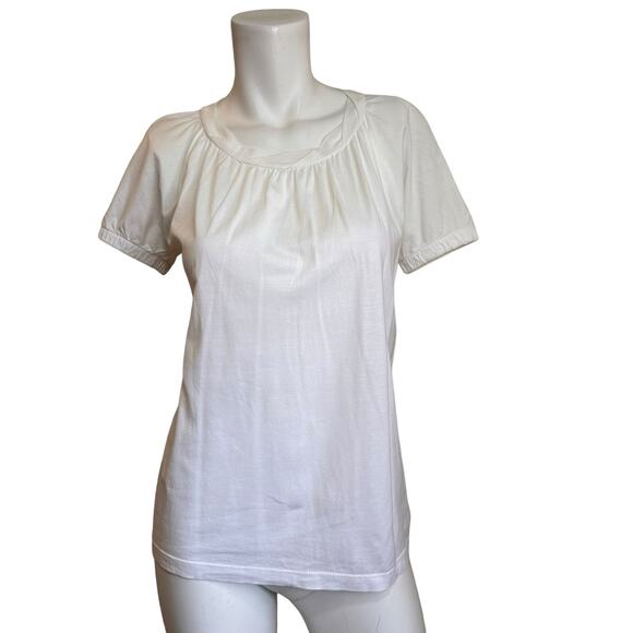 Lim by Stefano Mortari Classic White Cotton Short Sleeve T-Shirt w/Twist M NWOT - Picture 1 of 7